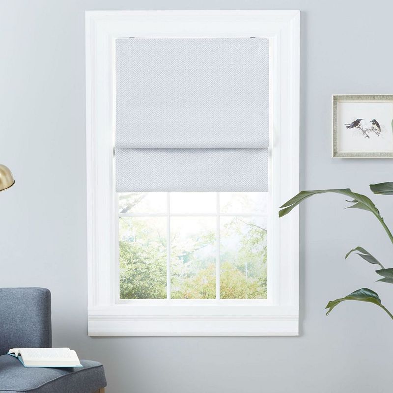 Exclusive Home Esme Total Blackout Roman Shade  34 x64   Silver