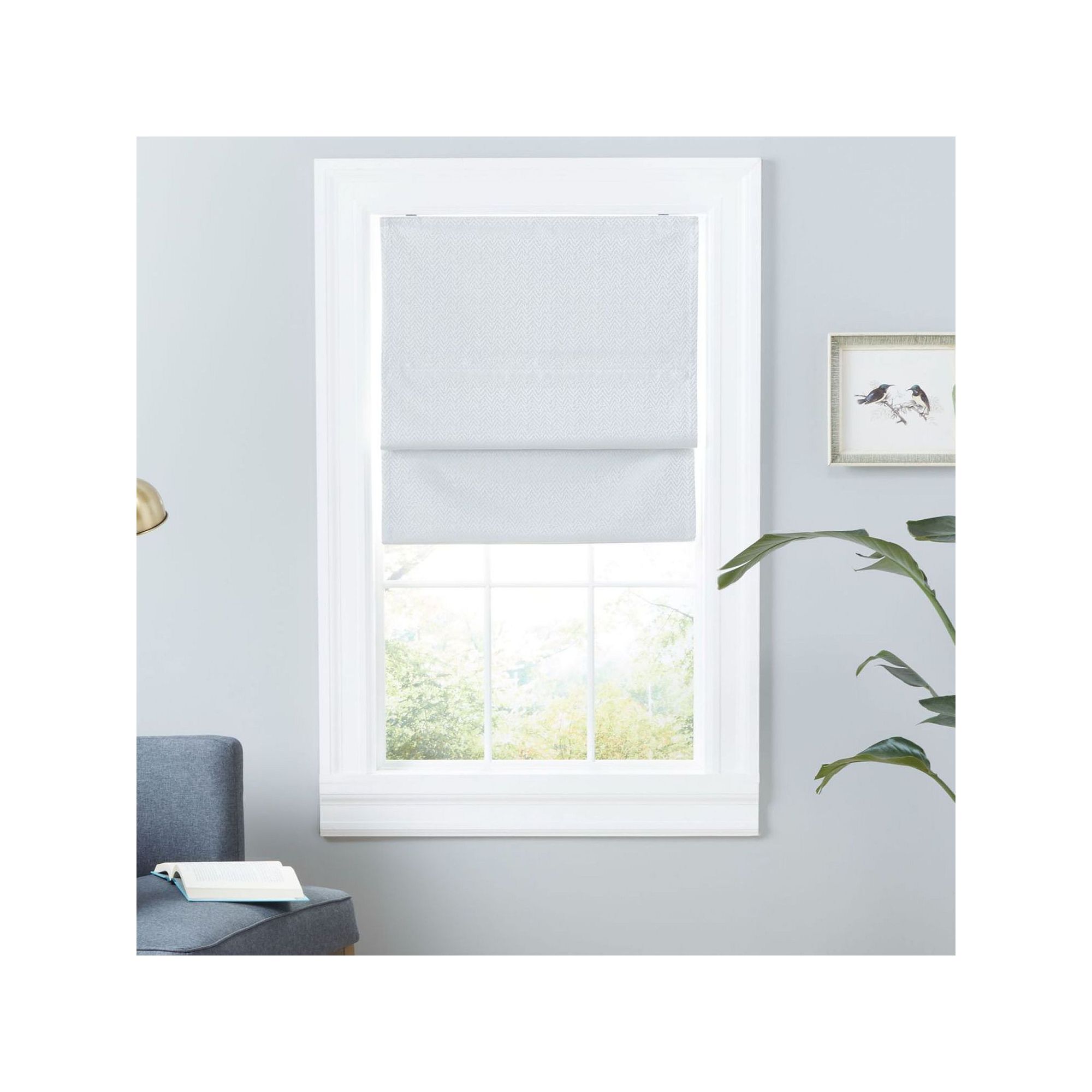 Exclusive Home Esme Total Blackout Roman Shade, White