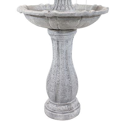 Sunnydaze Arcade Resin Outdoor 2-Tier Solar Fountain with Battery