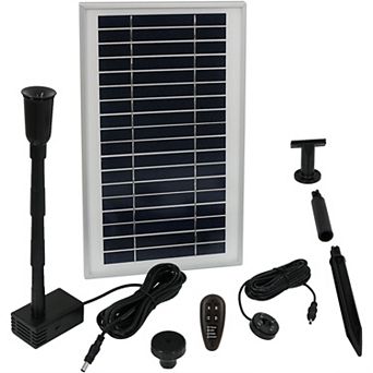 Sunnydaze 105 GPH Solar Pump and Panel Kit with Battery Pack - 55 in Lift