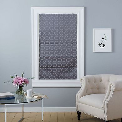 Exclusive Home Montague Trellis Total Blackout Roman Shade