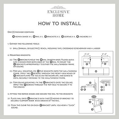 Exclusive Home Montague Trellis Total Blackout Roman Shade