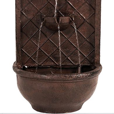 Sunnydaze Messina Polystone Outdoor Wall Fountain - Bronze