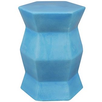 Sunnydaze 17.25 in Moderno Geometric Glaze Ceramic Garden Stool