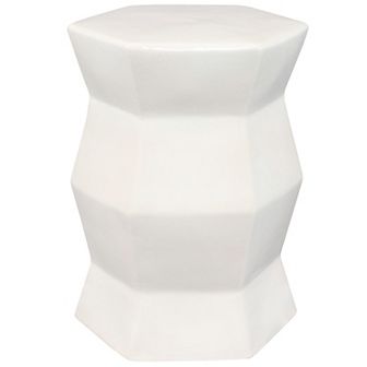 Sunnydaze 17.25 in Moderno Geometric Glaze Ceramic Garden Stool
