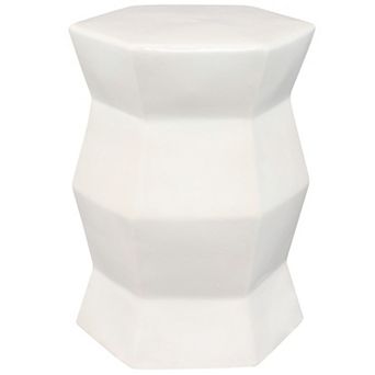 Sunnydaze 17.25 in Moderno Geometric Glaze Ceramic Garden Stool