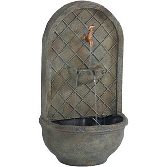 Sunnydaze Messina Polystone Outdoor Wall Fountain