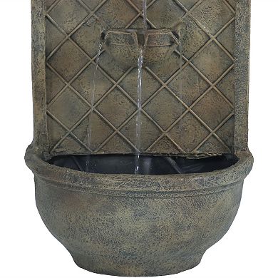 Sunnydaze Messina Polystone Outdoor Wall Fountain - Florentine Stone
