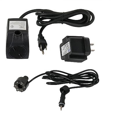 Sunnydaze 200 GPH 12V Electric Fountain Pump with 6 White Lights