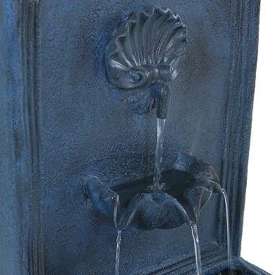 Sunnydaze Seaside Polystone Outdoor Wall Fountain - Lead