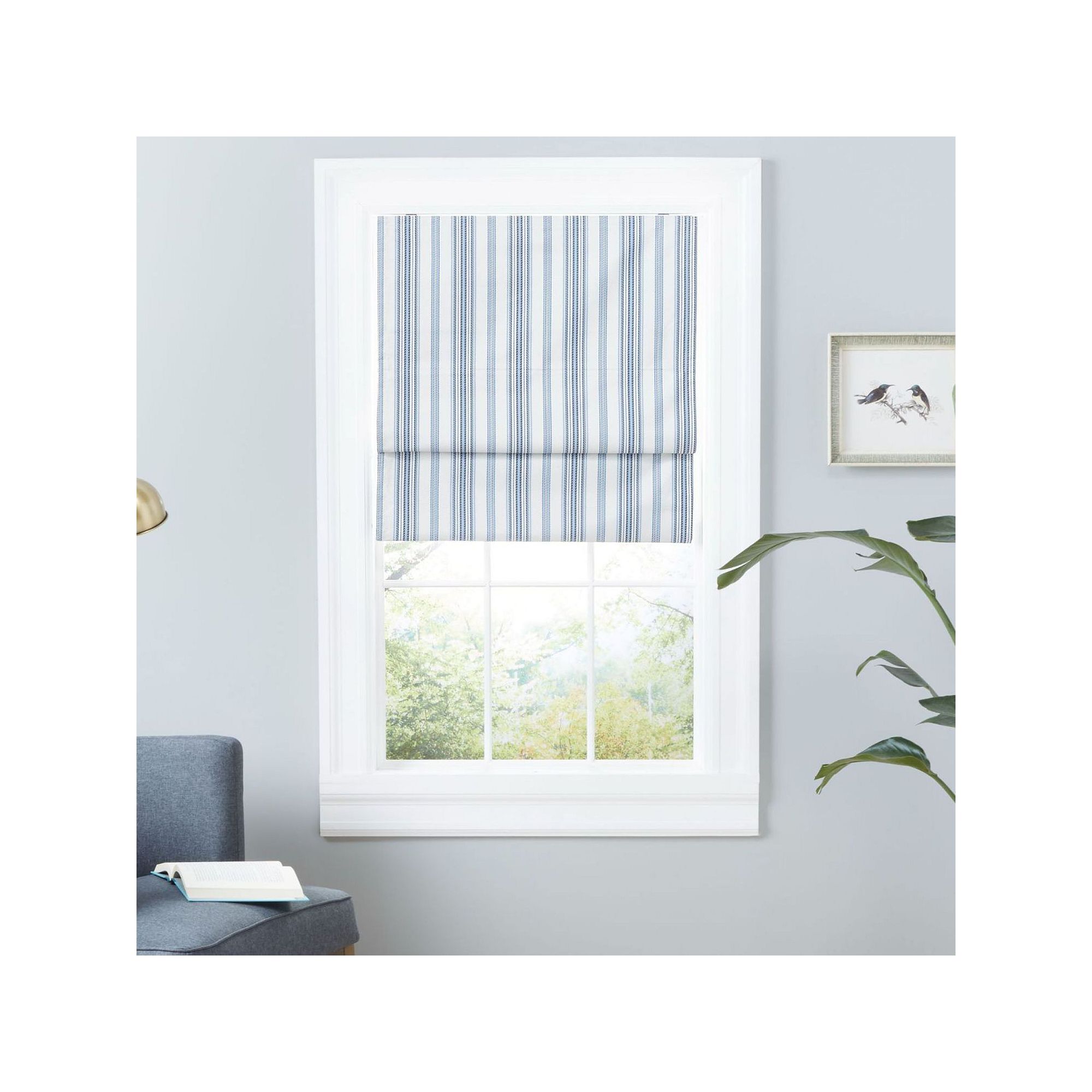 Exclusive Home Ricardo Total Blackout Roman Shade, Blue