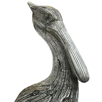 Sunnydaze Pelican Perch Outdoor Polystone Garden Statue - 22 in