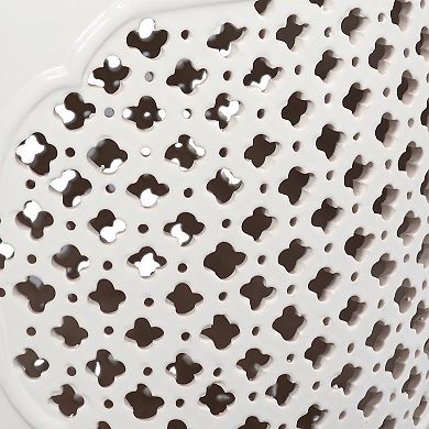 Sunnydaze 17.75 in Marrakesh Lattice Ceramic Glaze Garden Stool