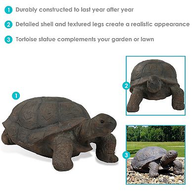 Sunnydaze Todd the Garden Turtle Statue, Large Turtle Yard Décor, 30" L