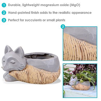 Sunnydaze Magnesium Oxide Finley The Fox Indoor Plater Statue - 8 In
