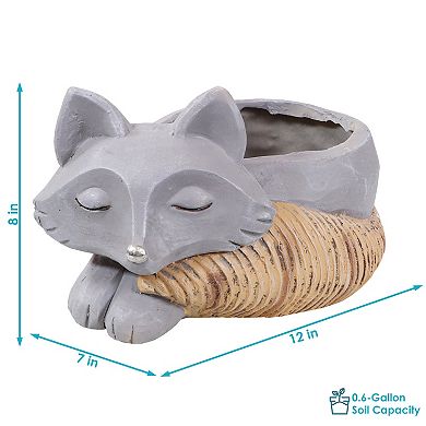 Sunnydaze Magnesium Oxide Finley The Fox Indoor Plater Statue - 8 In
