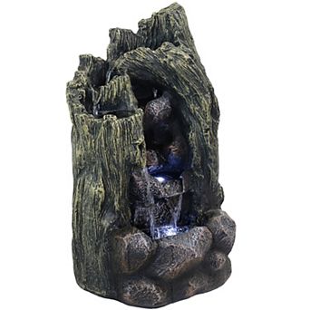Sunnydaze Cavern of Mystery Waterfall Fountain with LED Lights - 28 in