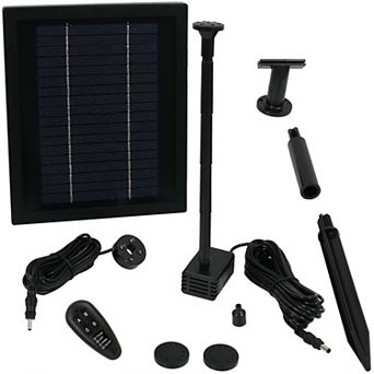 Sunnydaze 65 GPH Solar Pump and Panel Kit with Battery Pack - 47 in Lift