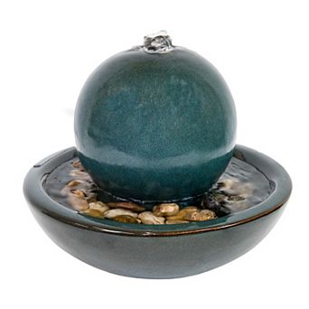 Sunnydaze Ceramic Indoor Tabletop Water Fountain with Orb