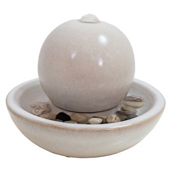 Sunnydaze Ceramic Indoor Tabletop Water Fountain with Orb