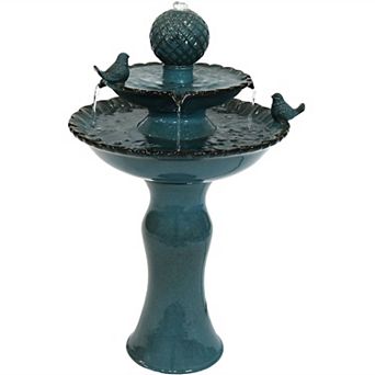 Sunnydaze Resting Birds Ceramic Outdoor 2 tier Water Fountain