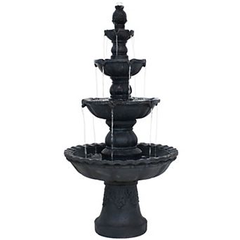 Sunnydaze Pineapple Resin Outdoor 4 tier Water Fountain