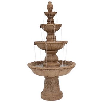 Sunnydaze Pineapple Resin Outdoor 4 tier Water Fountain