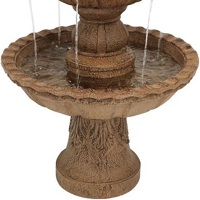 Sunnydaze Pineapple Resin Outdoor 4-Tier Water Fountain - Earth