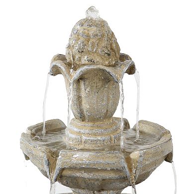 Sunnydaze Fiberglass Outdoor 3-Tier Water Fountain