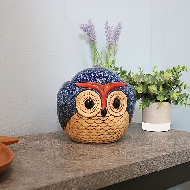 Sunnydaze Ceramic Owl Indoor Tabletop Water Fountain - 6-Inch