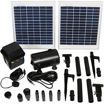 Sunnydaze 396 GPH Solar Pump and Panel Kit with Battery and Light