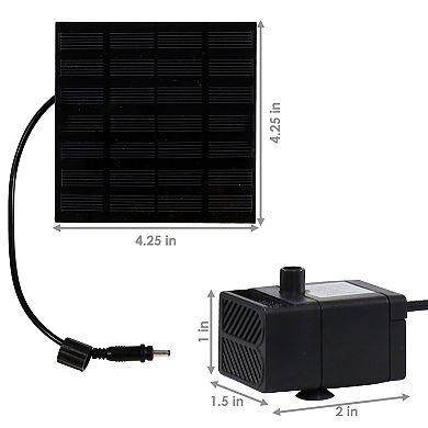 Sunnydaze Solar Fountain Water Pump Kit - 20-Inch Lift - 40 GPH