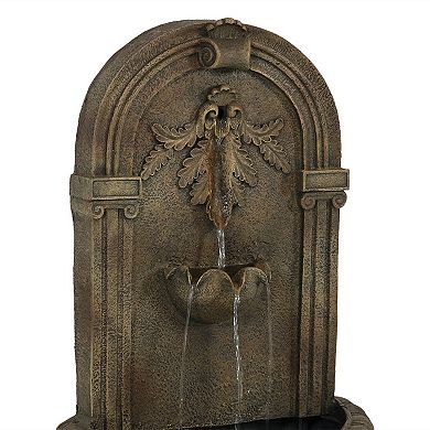 Sunnydaze Florence Polystone Outdoor Wall Fountain - Florentine Stone