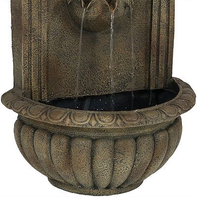 Sunnydaze Florence Polystone Outdoor Wall Fountain - Florentine Stone