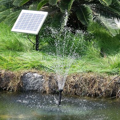 Sunnydaze 132 GPH Solar Pump and Panel Kit with Battery and Light
