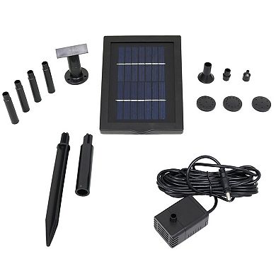 Sunnydaze 40 GPH Solar Pump and Panel Kit with 5 Spray Heads - 24 in Lift