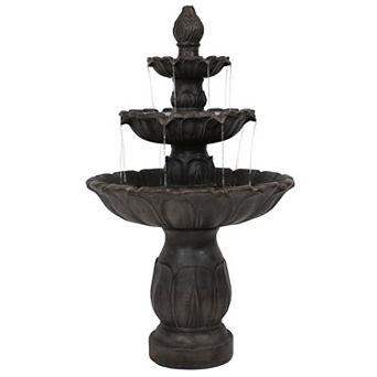 Sunnydaze Classic Tulip Polystone Outdoor 3 tier Fountain