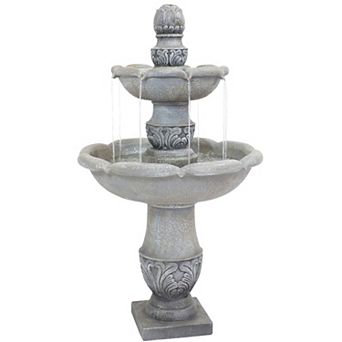 Sunnydaze French Garden Reinforced Concrete Outdoor 2 tier Water Fountain