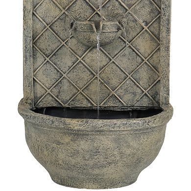 Sunnydaze Messina Polystone Outdoor Wall Fountain - French Limestone