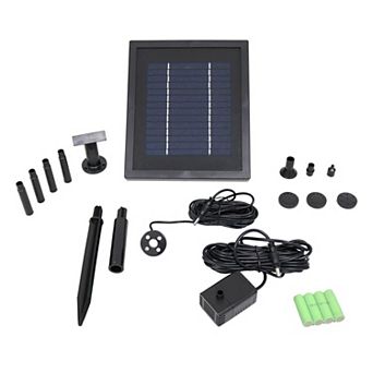 Sunnydaze 65 GPH Solar Pump and Panel Kit with Battery Pack - 47 in Lift