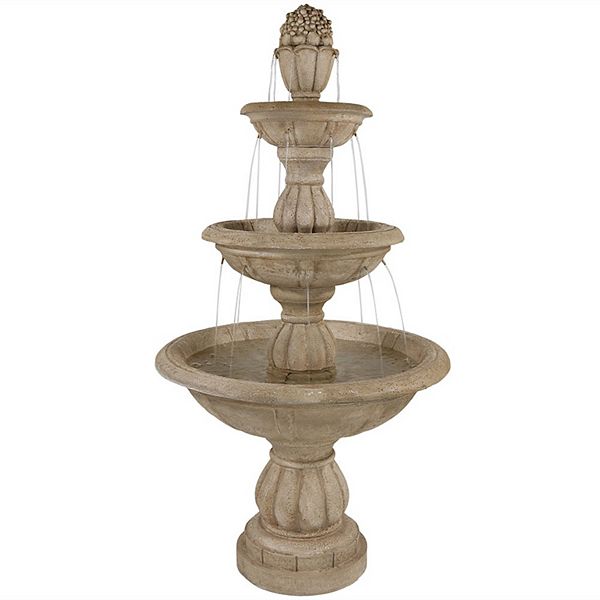 Sunnydaze Cornucopia Polyresin Outdoor 3-Tier Water Fountain