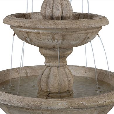 Sunnydaze Cornucopia Polyresin Outdoor 3-Tier Water Fountain