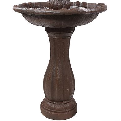 Sunnydaze Pineapple Outdoor 2-Tier Solar Fountain with Battery - Rust