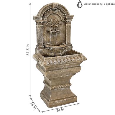 Sunnydaze Ornate Lavello Standing Outdoor Waterfall Fountain - 51 in