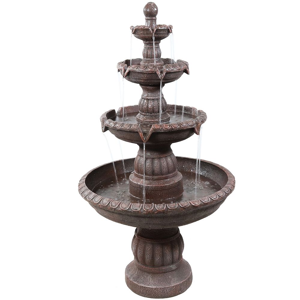 Sunnydaze Mediterranean Resin Outdoor 4-Tier Water Fountain