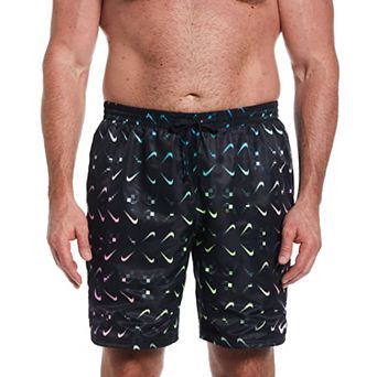 Big & Tall Nike 9 in Digi Swoosh Ombre Swim Trunks