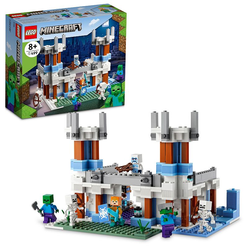 LEGO Minecraft The Ice Castle 21186 Building Kit (499 Pieces), Multicolor