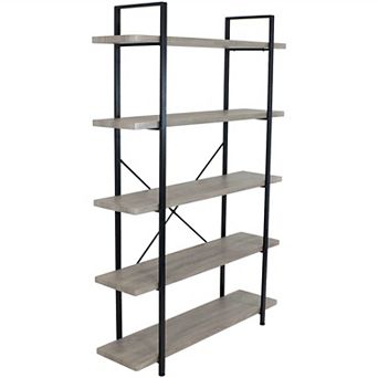 Sunnydaze 5 tier Industrial Open-Shelf Bookshelf