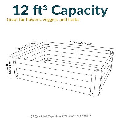 Sunnydaze Galvanized Steel Rectangle Raised Garden Bed - Gray - 48 in