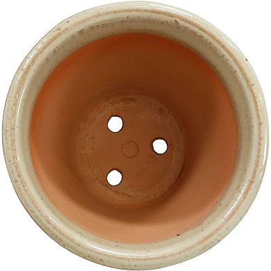 Sunnydaze 15 in Studio High-Fired Glazed Ceramic Planter - Dark Green